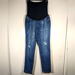 New With Tag 1822 Denim Vintage Denim Skinny Distressed Maternity Jeans Size L